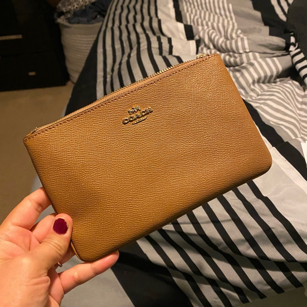 NEW Coach Brown Leather Wristlet